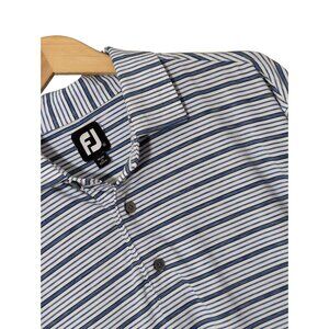 FootJoy Golf Polo Shirt Mens‎ XL Blue White Quick Dry Providence GC Logo
